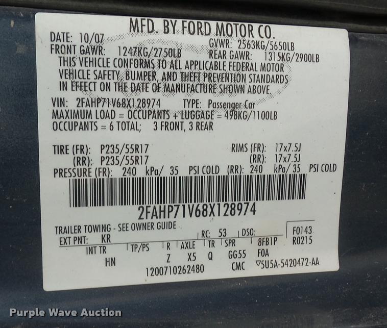 image for item BI9100 2008 Ford Crown Victoria Police Interceptor