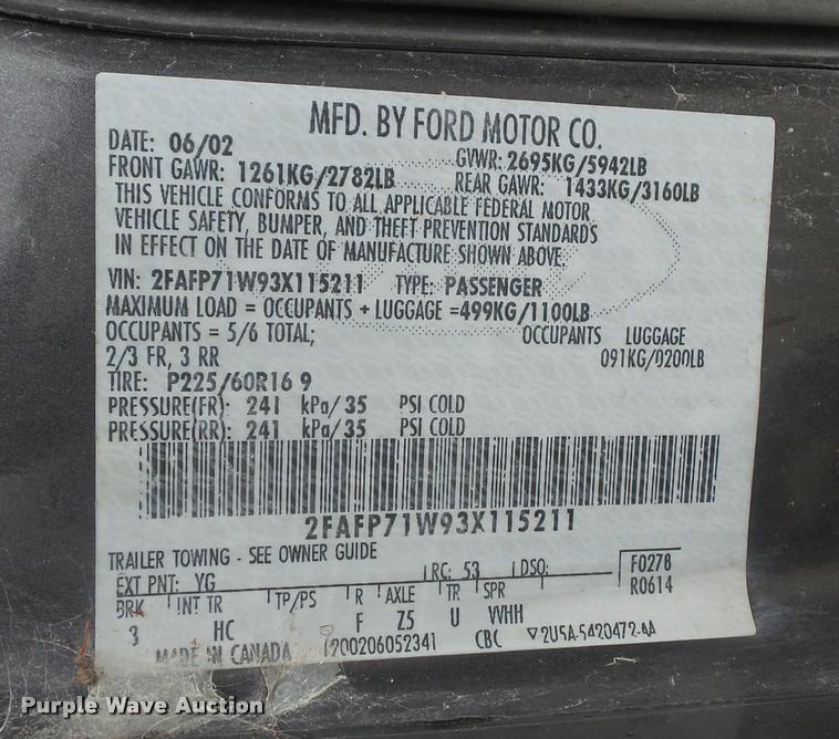 image for item BI9103 2003 Ford Crown Victoria Police Interceptor