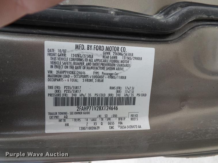 image for item BI9104 2008 Ford Crown Victoria Police Interceptor