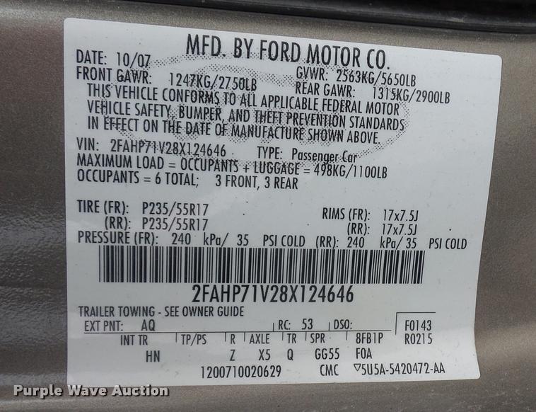 image for item BI9104 2008 Ford Crown Victoria Police Interceptor