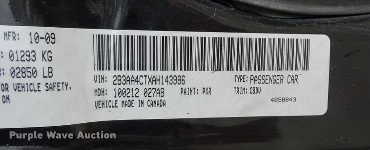 image for item BI9105 2010 Dodge Charger