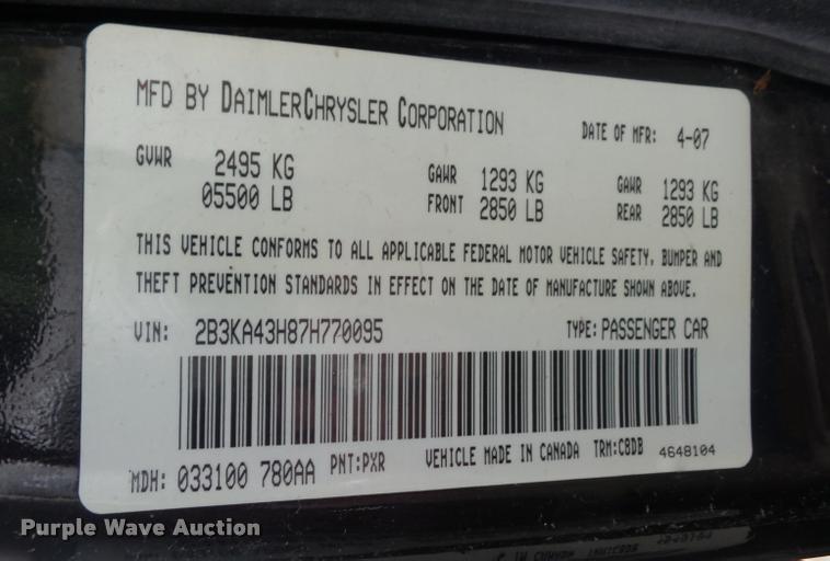 image for item BI9107 2007 Dodge Charger Police