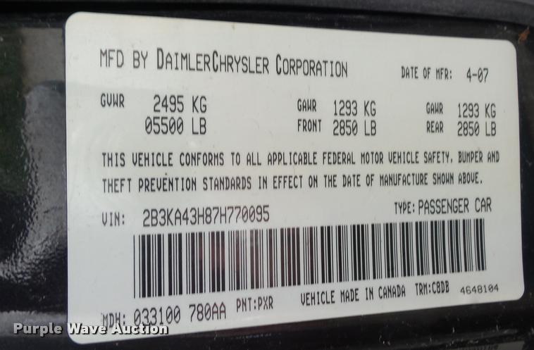 image for item BI9107 2007 Dodge Charger Police