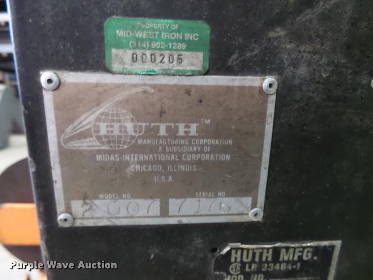 image for item CC9108 Huth 2007 horizontal pipe bender