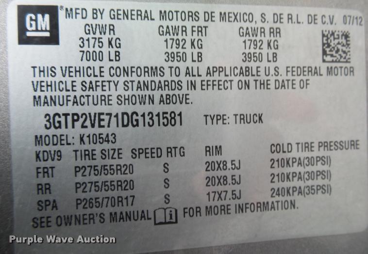 image for item DA2601 2013 GMC Sierra 1500 Crew Cab pickup truck
