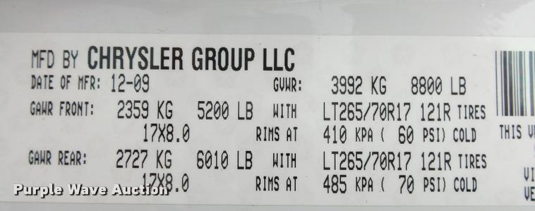 image for item DA2623 2010 Dodge Ram 2500 Crew Cab pickup truck