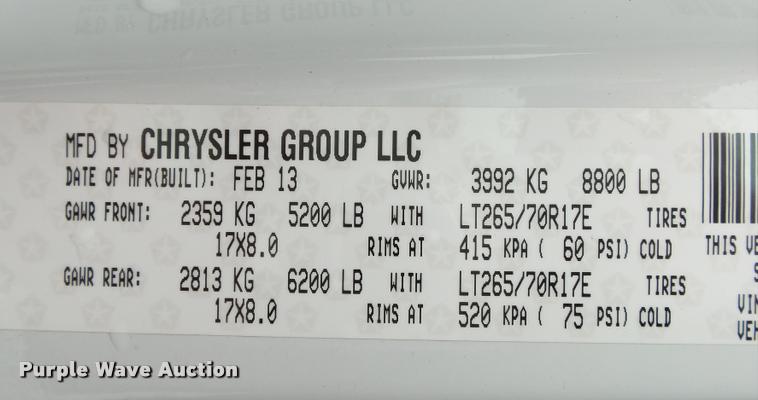 image for item DA2624 2013 Dodge Ram 2500 Crew Cab pickup truck