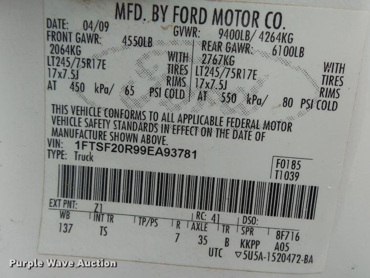 image for item DA2629 2009 Ford F250 Super Duty pickup truck