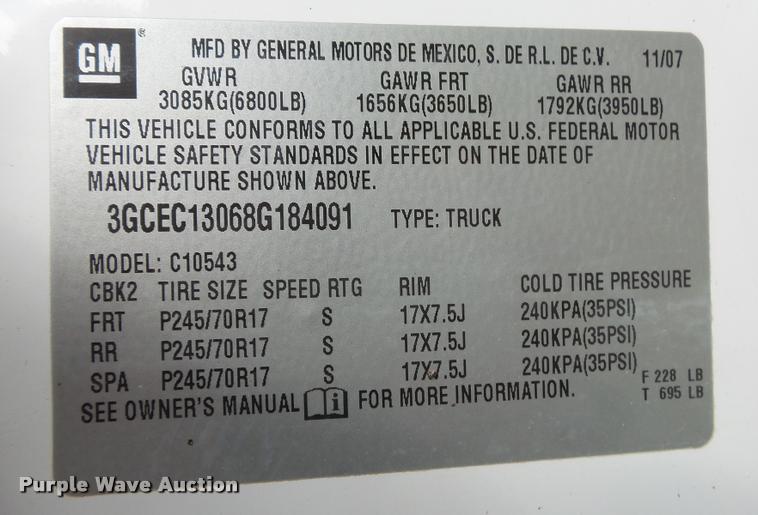 image for item DA2643 2008 Chevrolet Silverado 1500 Crew Cab pickup truck