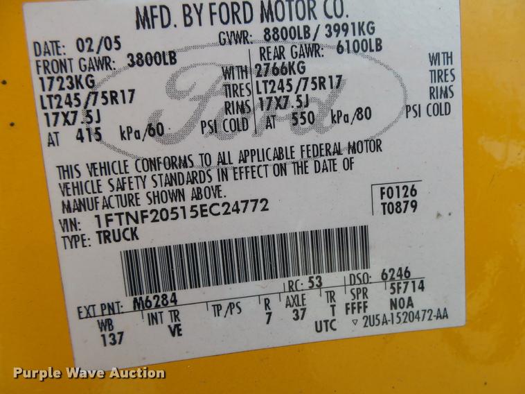 image for item DA2645 2005 Ford F250 pickup truck