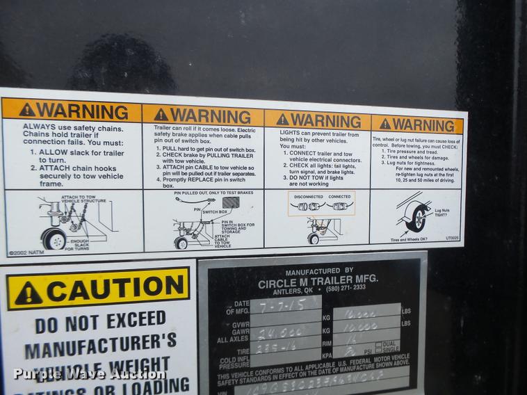 image for item DA3412 2015 Circle M equipment trailer