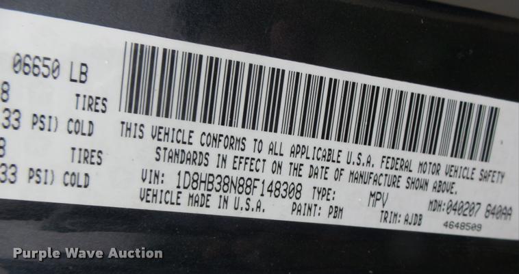 image for item DA3413 2008 Dodge Durango SUV