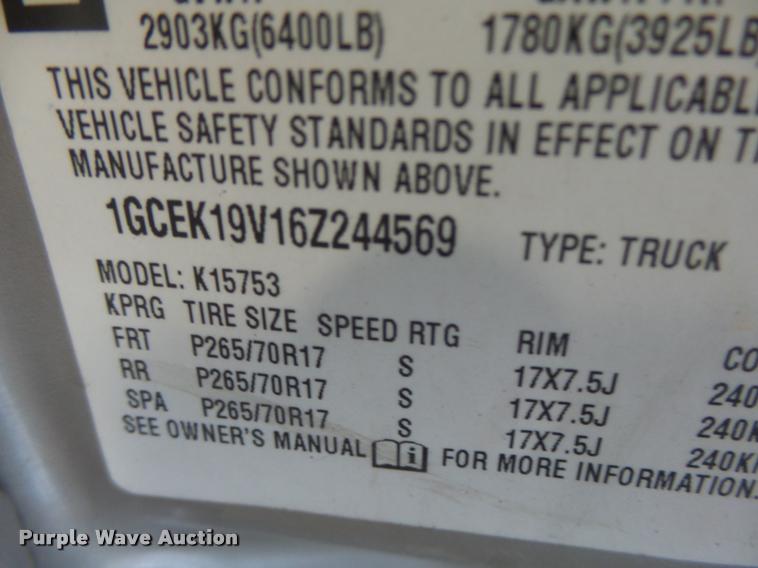 image for item DA3417 2006 Chevrolet Silverado 1500 Ext. Cab pickup truck