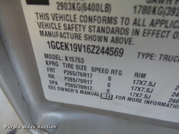 image for item DA3417 2006 Chevrolet Silverado 1500 Ext. Cab pickup truck