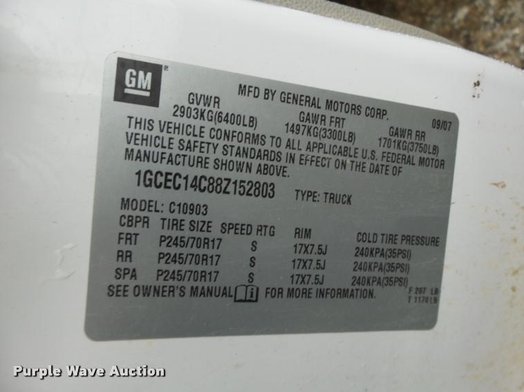 image for item DA3422 2008 Chevrolet Silverado 1500 pickup truck