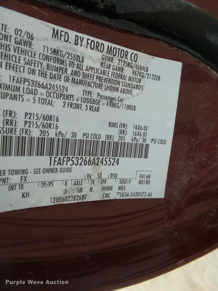 image for item DA3426 2006 Ford Taurus