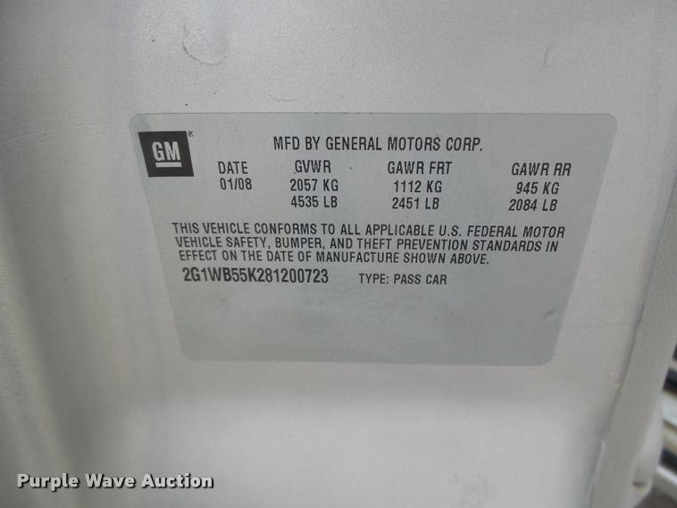 image for item DA3427 2008 Chevrolet Impala