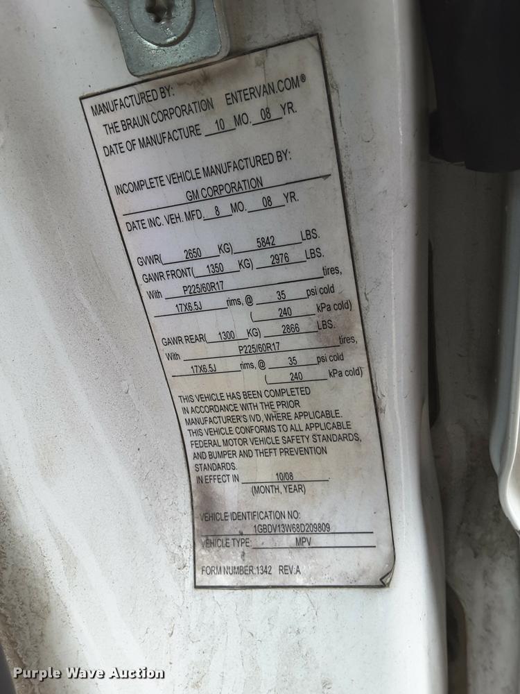 image for item DA6018 2008 Chevrolet Uplander Cargo van