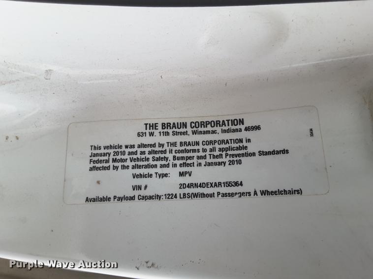 image for item DA6019 2010 Dodge Grand Caravan van