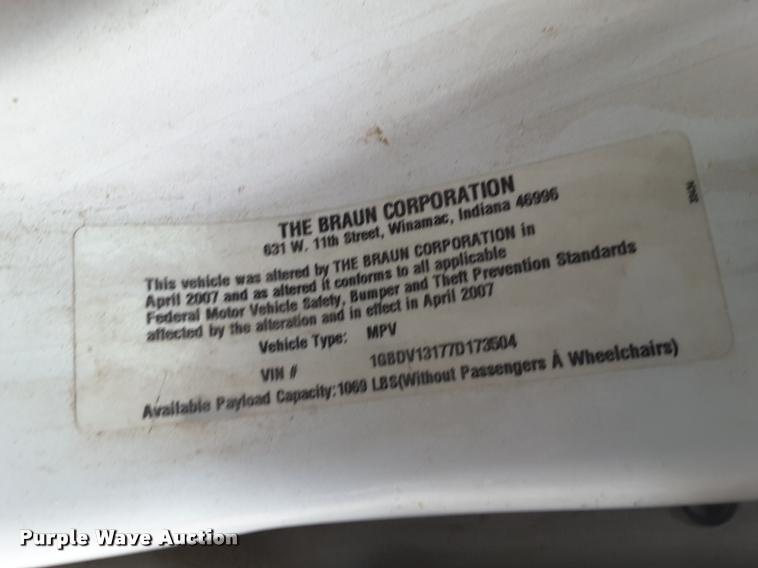 image for item DA6020 2007 Chevrolet Uplander Cargo van