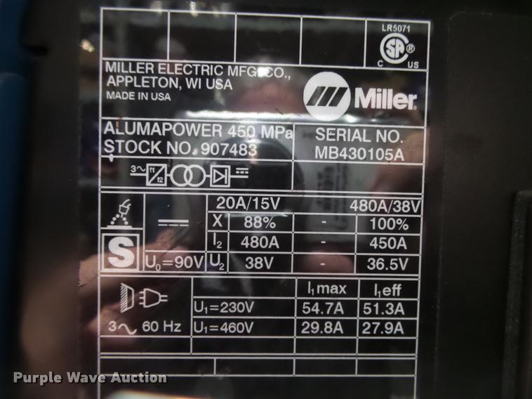 image for item DA9042 Miller Aluma Power 450MPA907483 welder