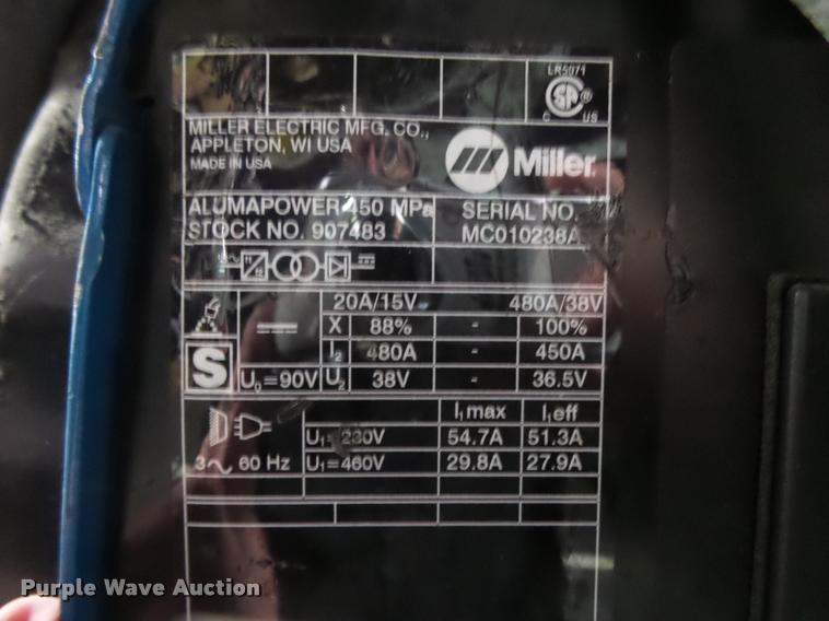 image for item DA9044 Miller Aluma Power 450MPA907483 welder