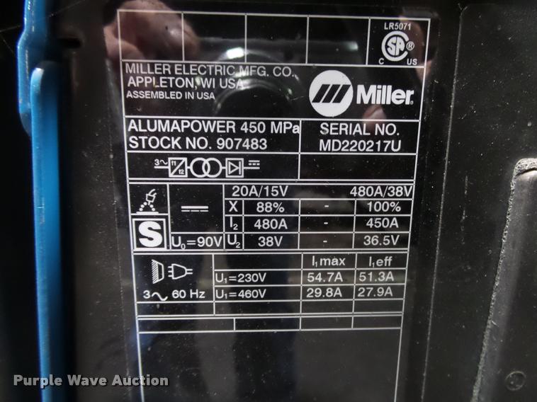 image for item DA9047 Miller Aluma Power 450MPA907483 welder