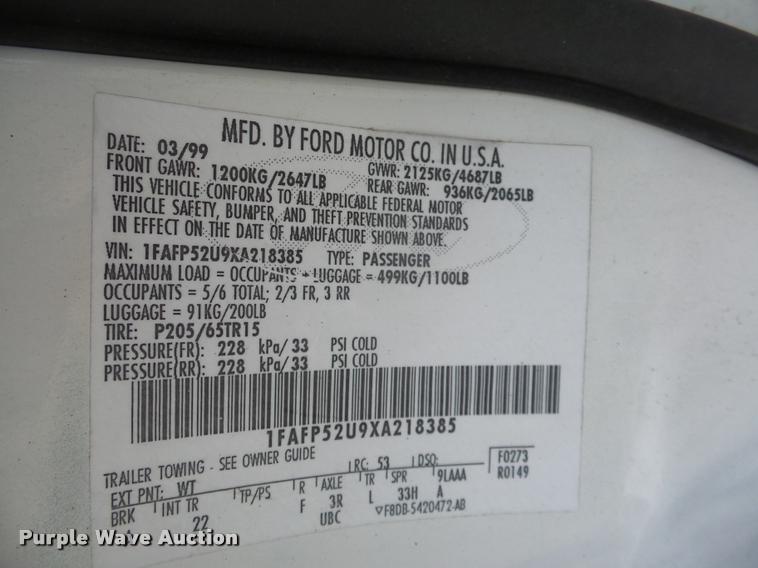 image for item DB0590 1999 Ford Taurus