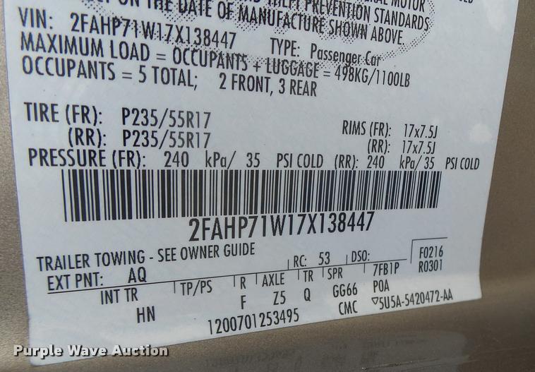 image for item DB1299 2007 Ford Crown Victoria Police Interceptor