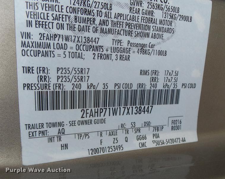 image for item DB1299 2007 Ford Crown Victoria Police Interceptor