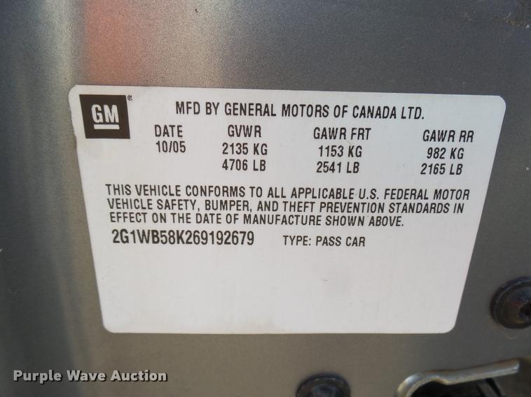 image for item DB2495 2006 Chevrolet Impala