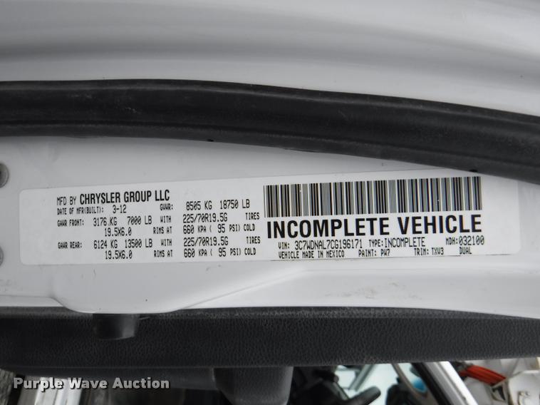 image for item DB3876 2012 Dodge Ram 5500 service truck