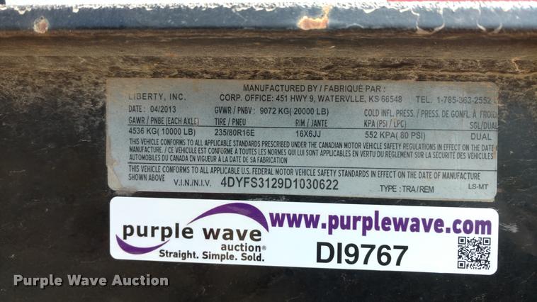 image for item DI9767 2013 Travalong equipment trailer