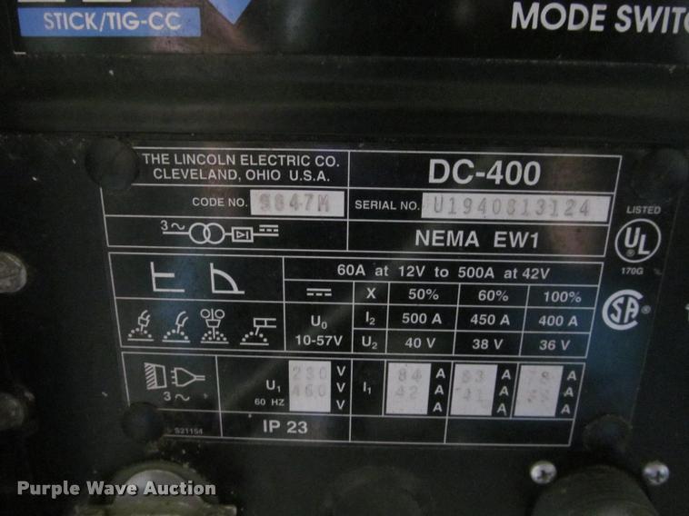 image for item DT9229 (3) Lincoln Electric welders