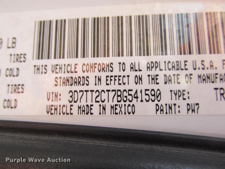 image for item J2558 2011 Dodge Ram 2500 HD Crew Cab pickup truck
