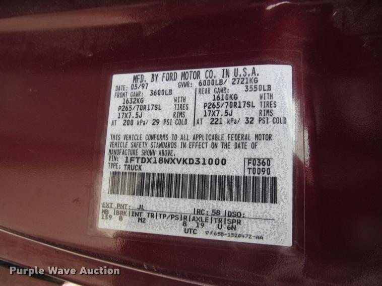 image for item J2569 1997 Ford F150 SuperCab pickup truck