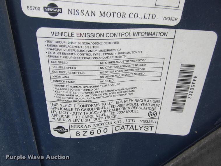 image for item J2586 2002 Nissan Exterra SE SUV