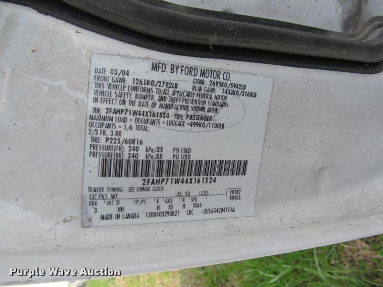 image for item K4931 2004 Ford Crown Victoria Police Interceptor