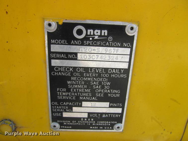 image for item K4934 Onan Hol-Gar generator