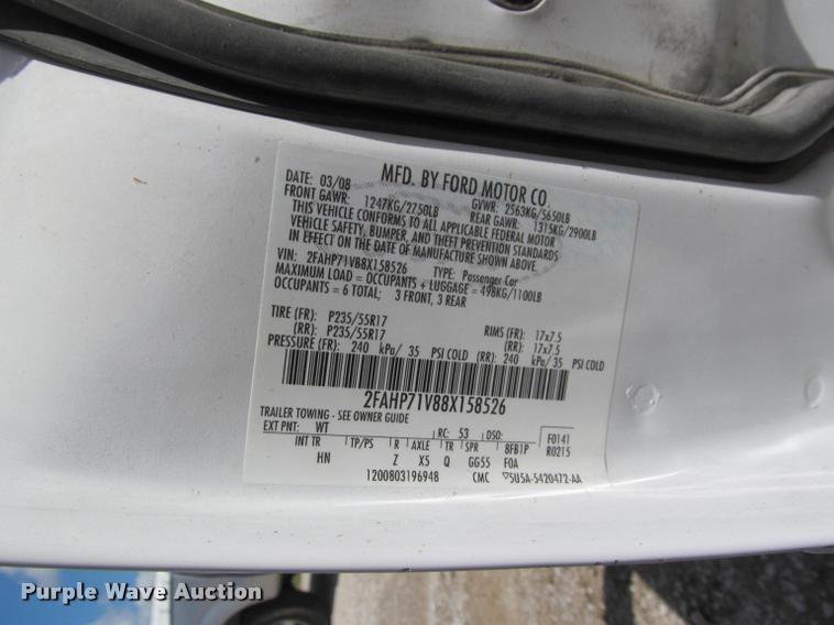 image for item K4938 2008 Ford Crown Victoria Police Interceptor