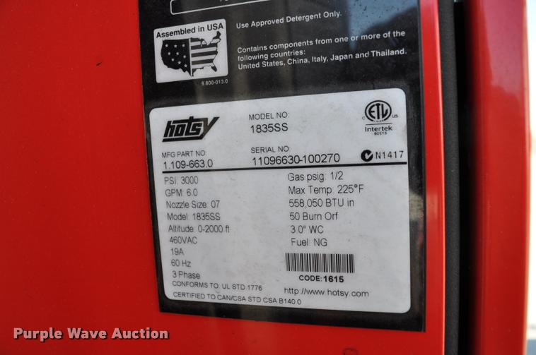 image for item L5182 Hotsy 1835SS pressure washer