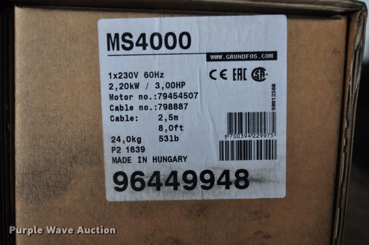 image for item L5226 3HP Grunfos MS4000 submersible electric motor