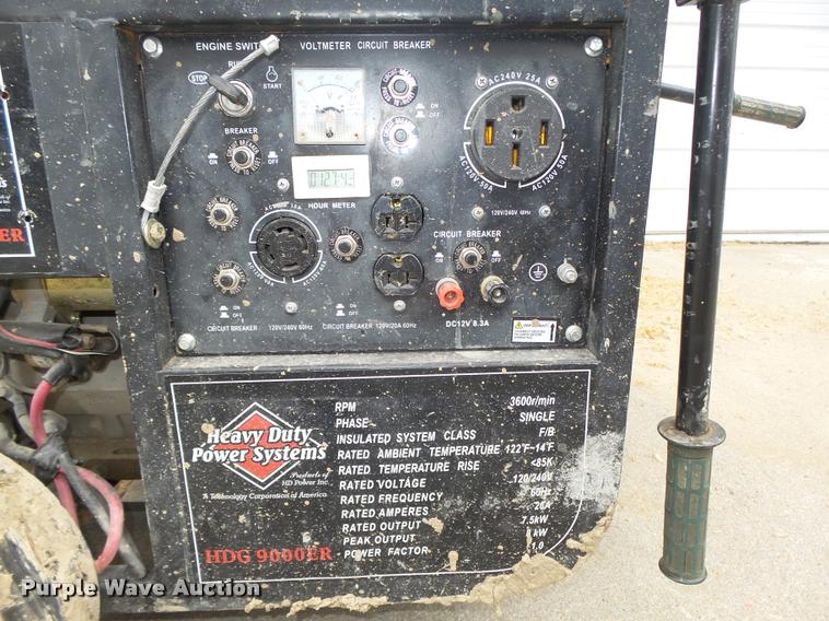 image for item AU9602 HD Power Inc. HDG 9000ER generator