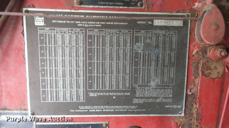 image for item DA0461 1969 Link Belt HC138 crane