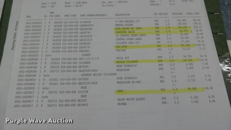 image for item DA0461 1969 Link Belt HC138 crane