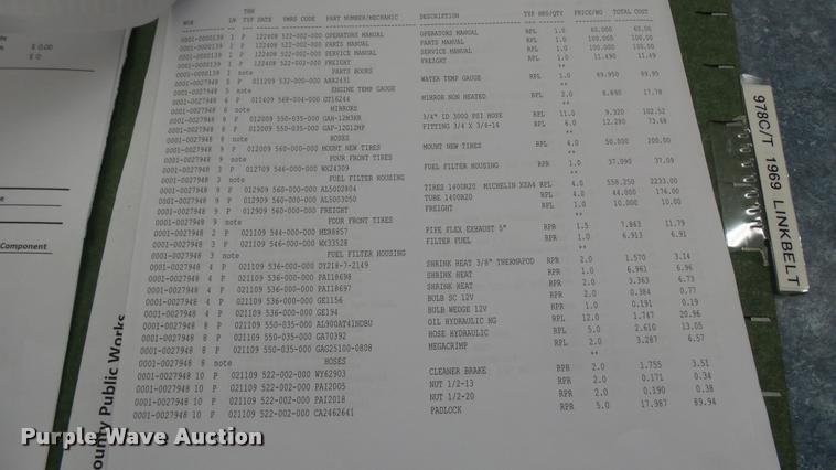 image for item DA0461 1969 Link Belt HC138 crane