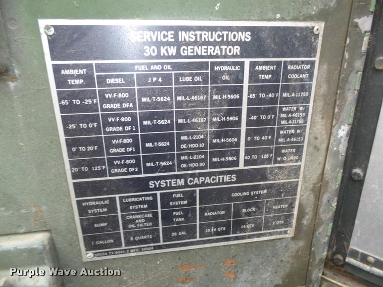 image for item DA0616 1983 Libby Welding Co. MEP005A generator