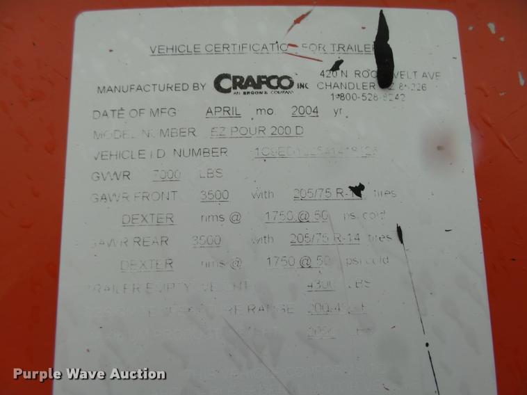 image for item DA0618 2004 Crafco EZ Pour 200D melter applicator