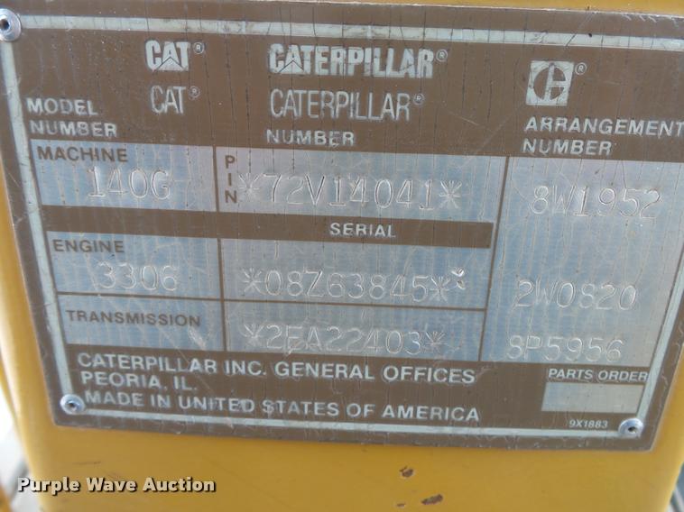 image for item DA2636 1991 Caterpillar 140G motor grader