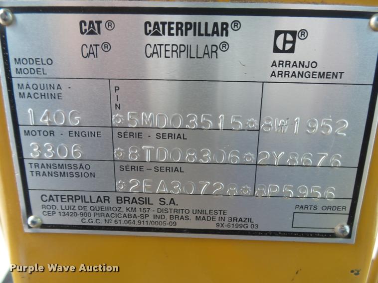 image for item DA2637 1995 Caterpillar 140G motor grader